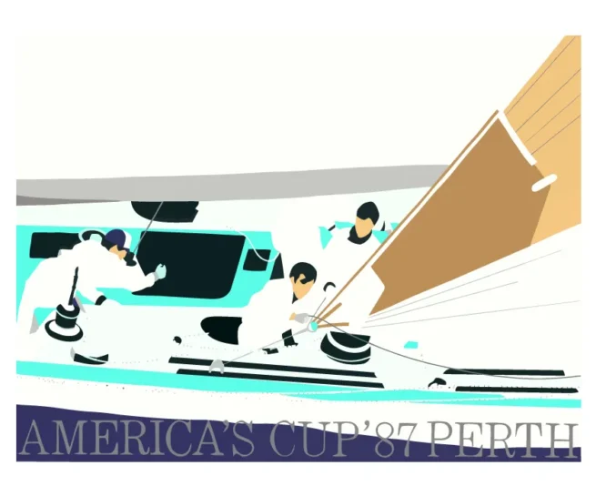 America's Cup 1987 Fremantle silkscreen