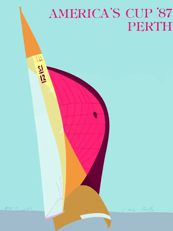 America's Cup 1987 Fremantle silkscreen